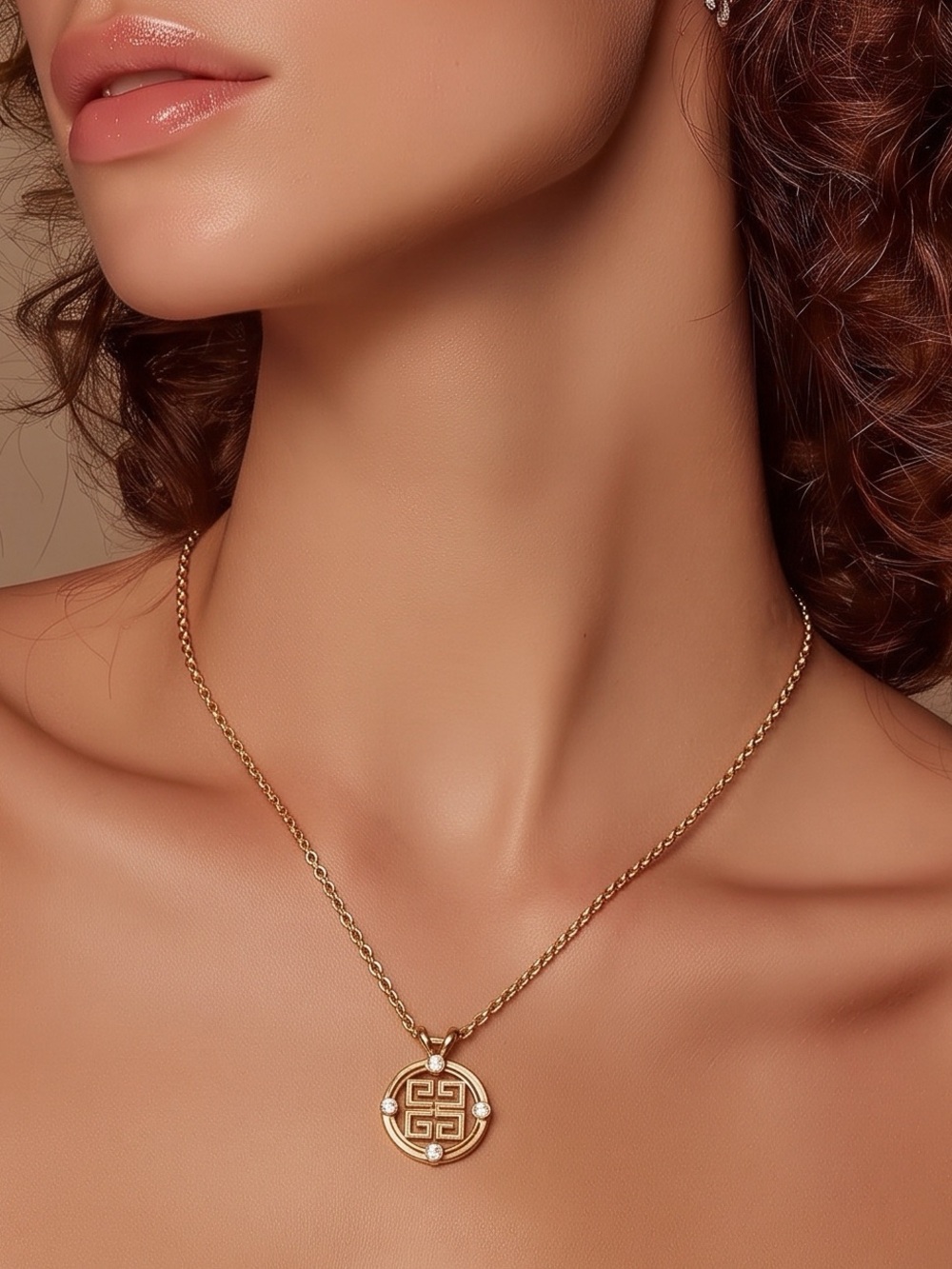 Vintage Givenchy G Logo Gold-Plated Pendant Necklace